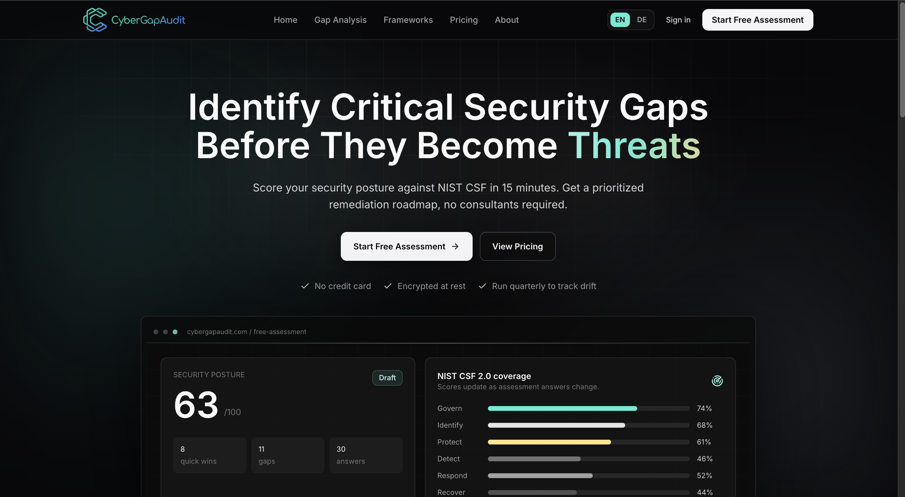 CyberGapAudit screenshot 1