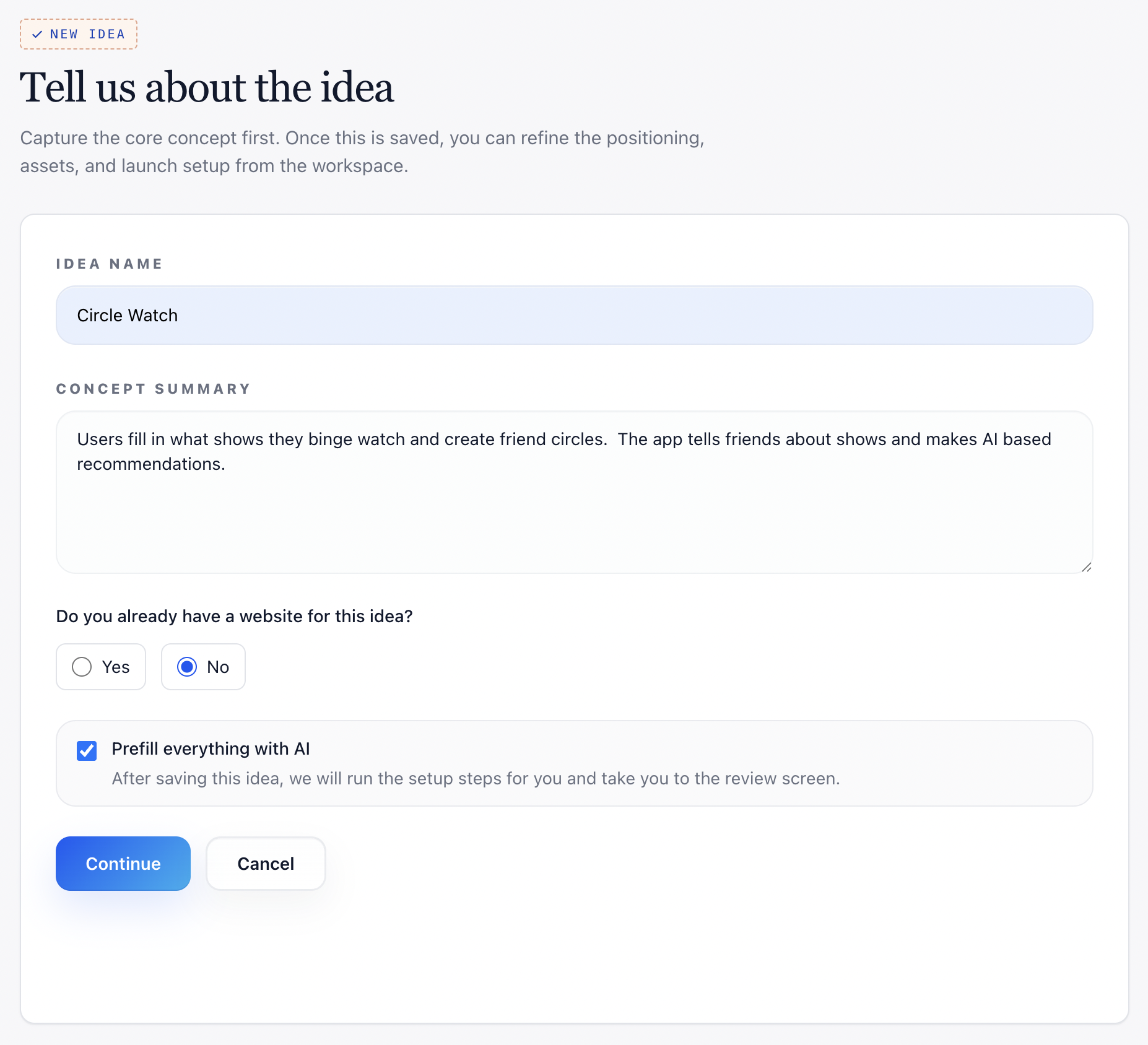 Idea Launch screenshot 1