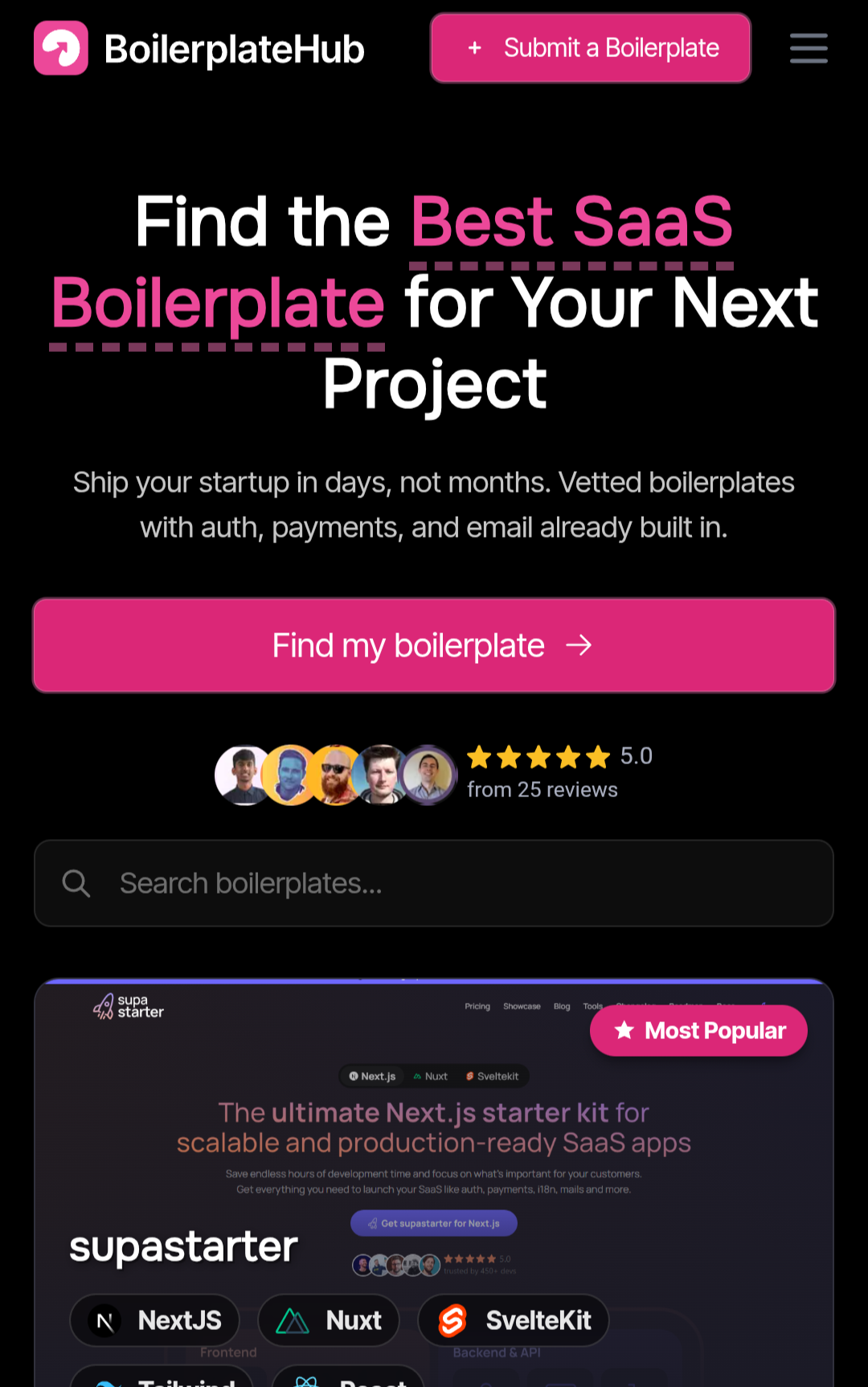 BoilerplateHub screenshot 1