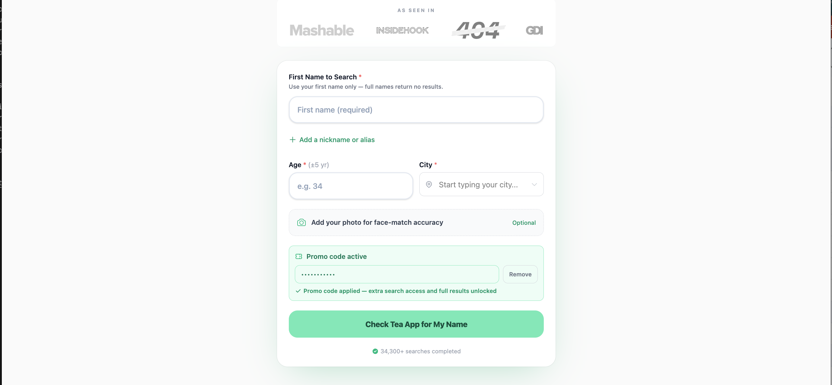 Tea App Green Flags screenshot 1