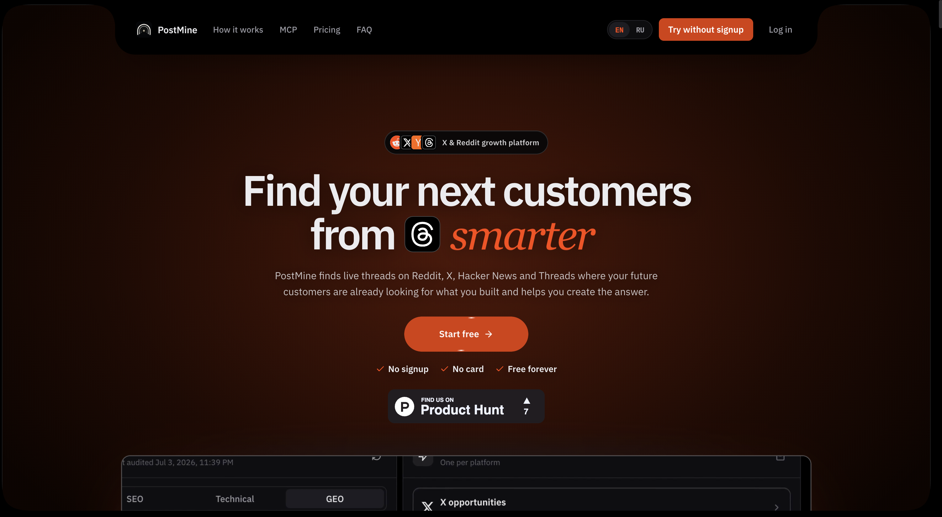 PostMine screenshot 1