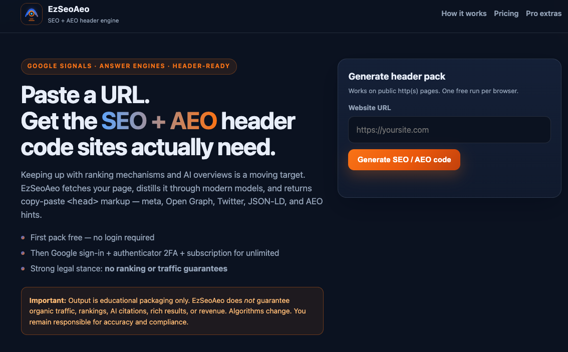 EzSeoAeo screenshot 1