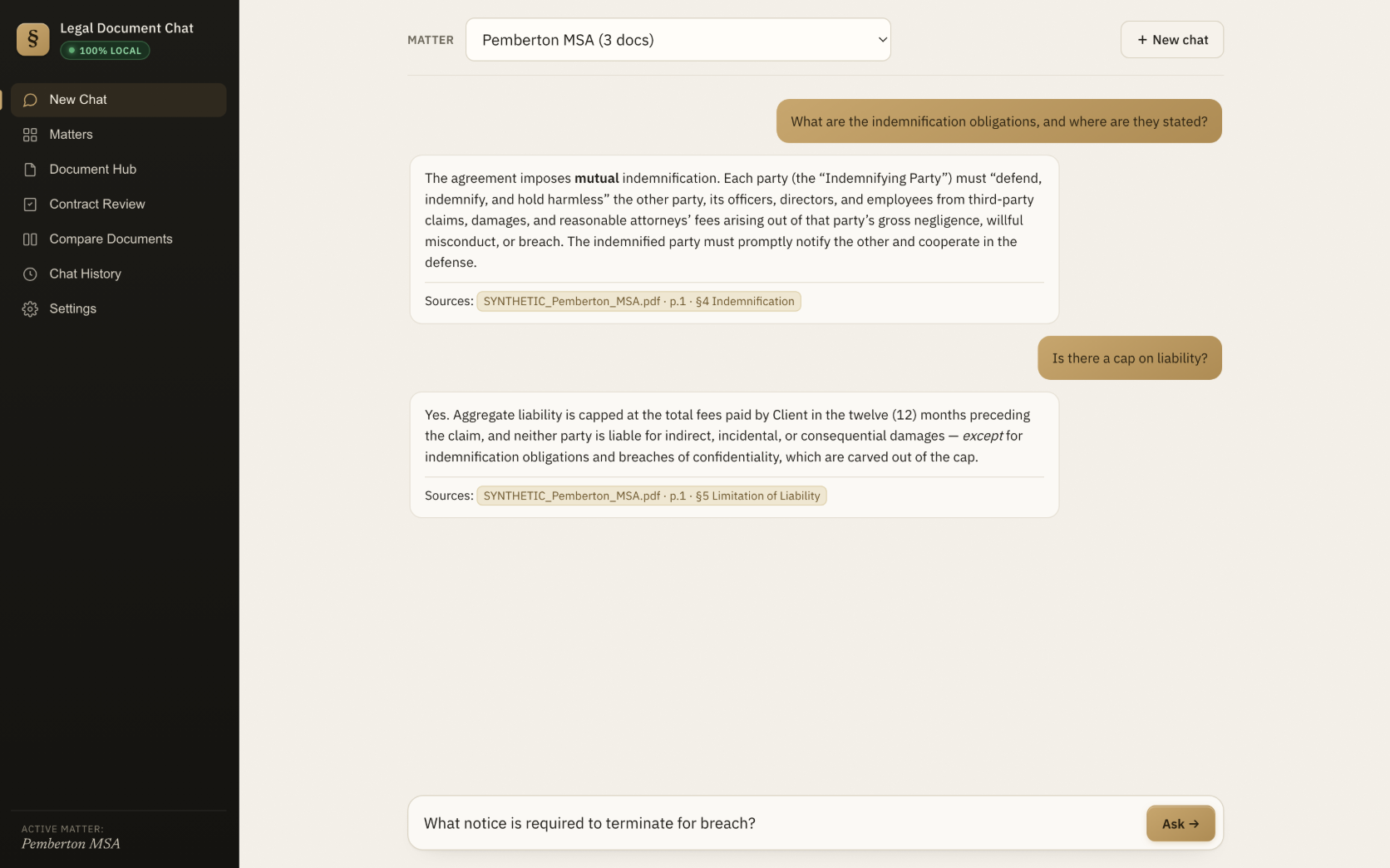 Legal Document Chat for Attorneys screenshot 1