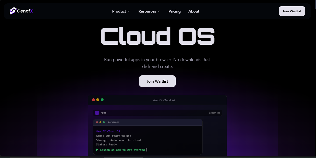 GenofX Cloud OS screenshot 1