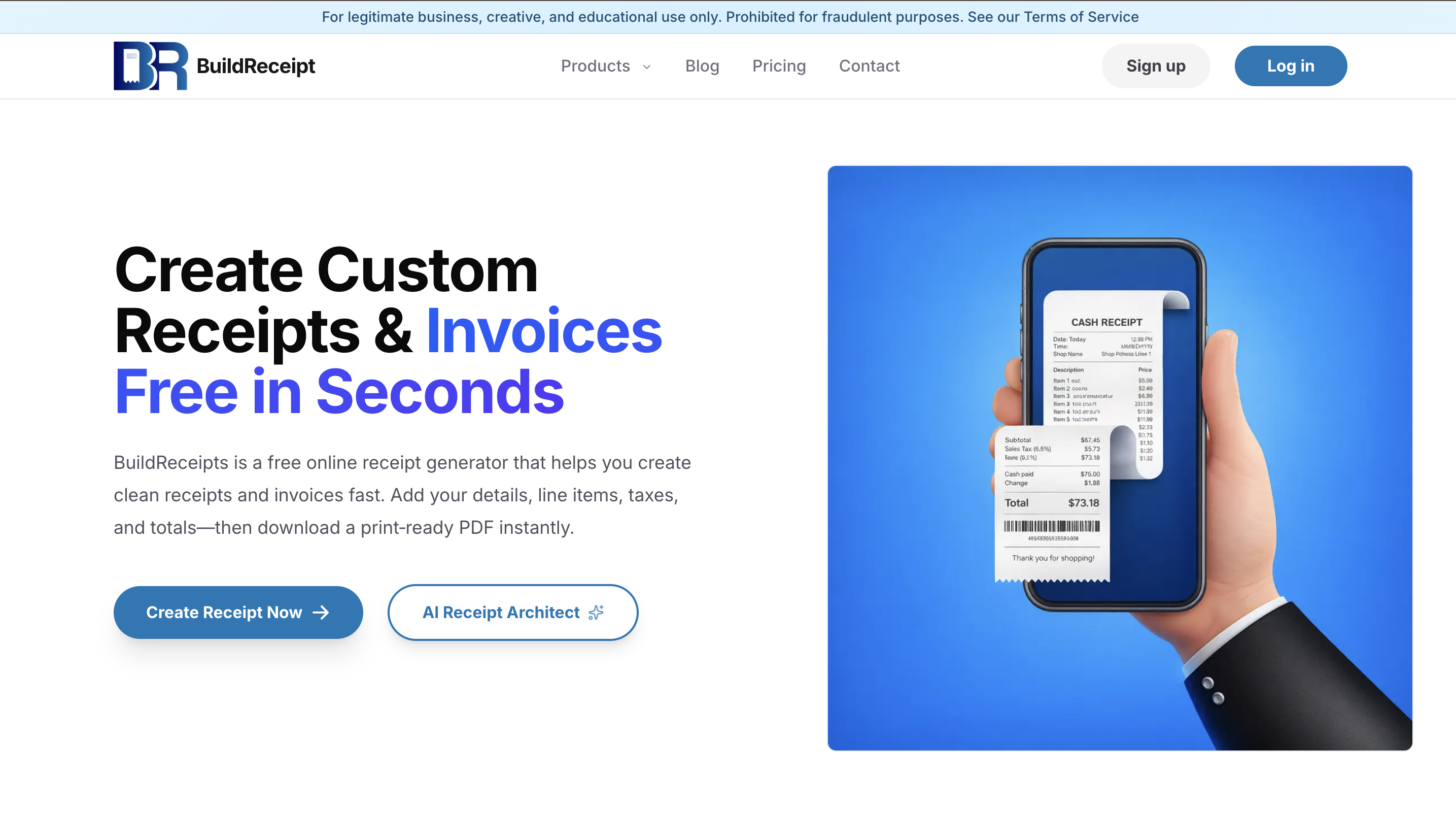 Build Receipts screenshot 1