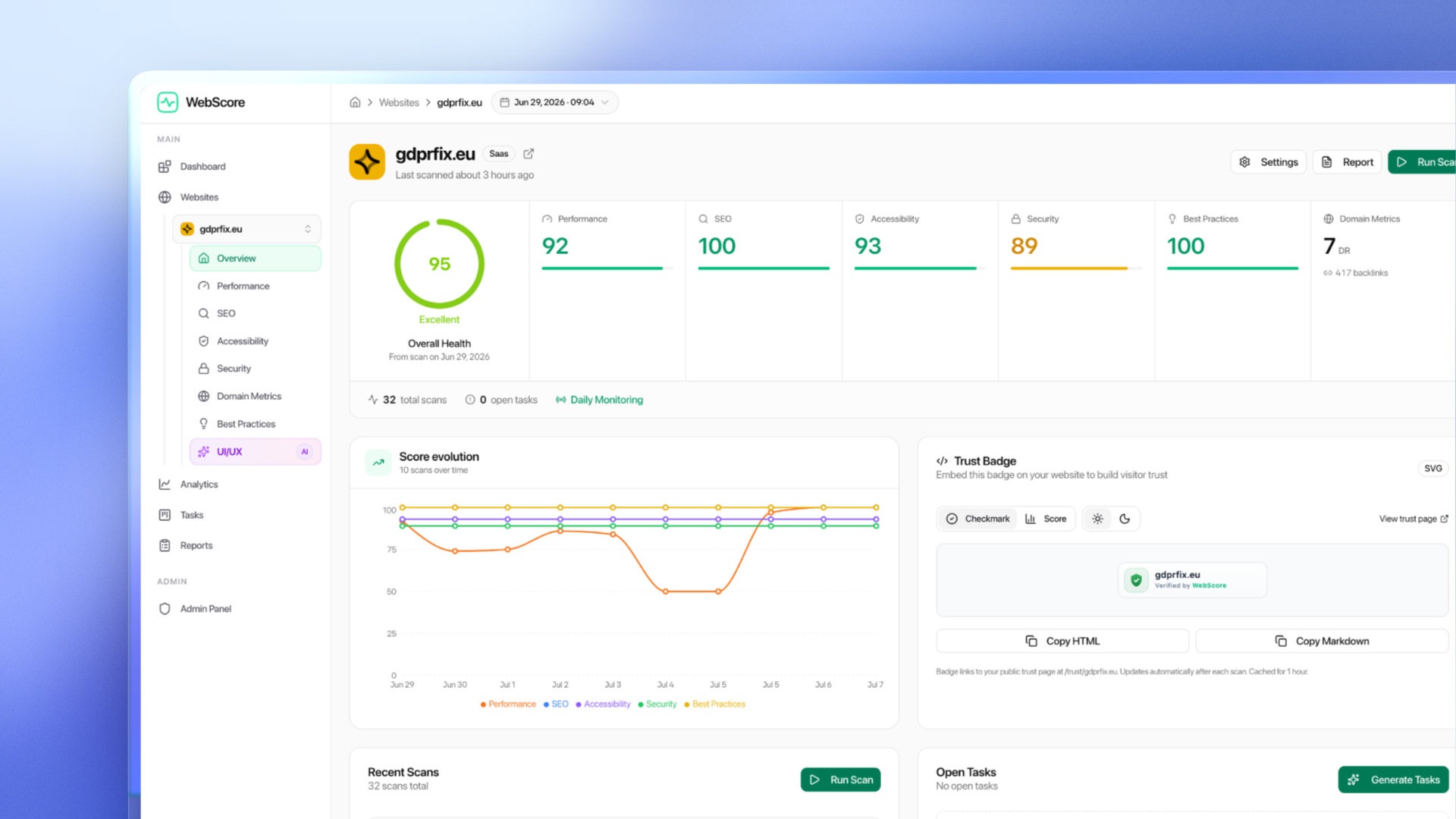 WebScore screenshot 1
