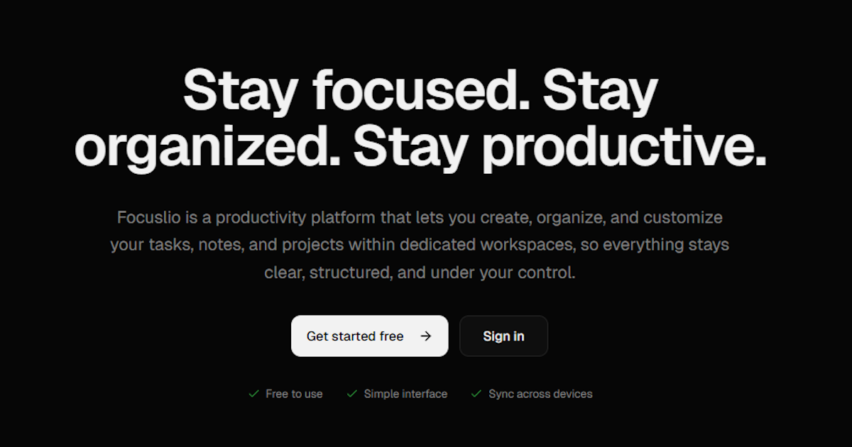 Focuslio screenshot 1