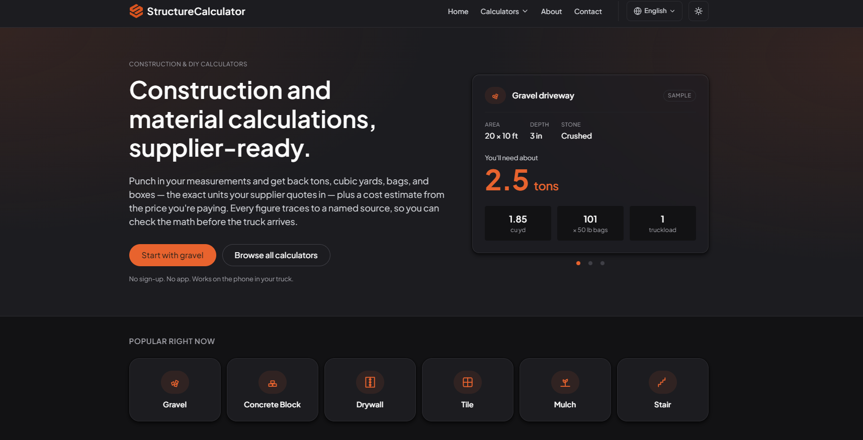 StructureCalculator screenshot 1